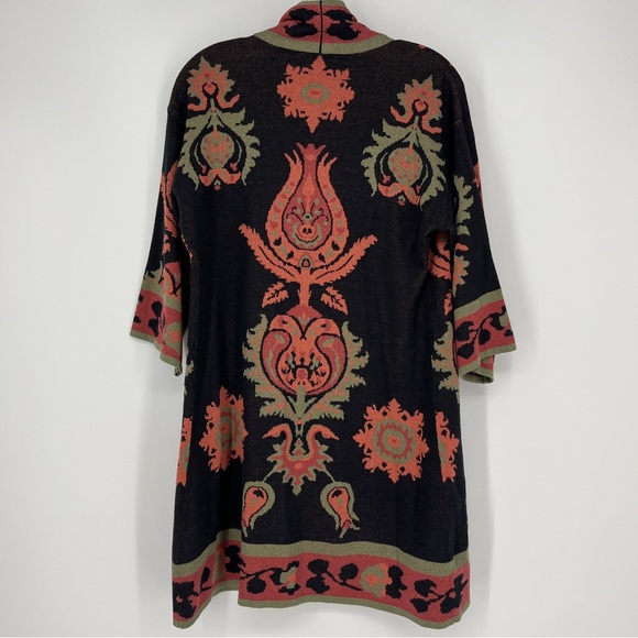 Soft Surroundings Icon Longline Cardigan Sweater PXS 3/4 Sleeve Colorful Art - Picture 10 of 11